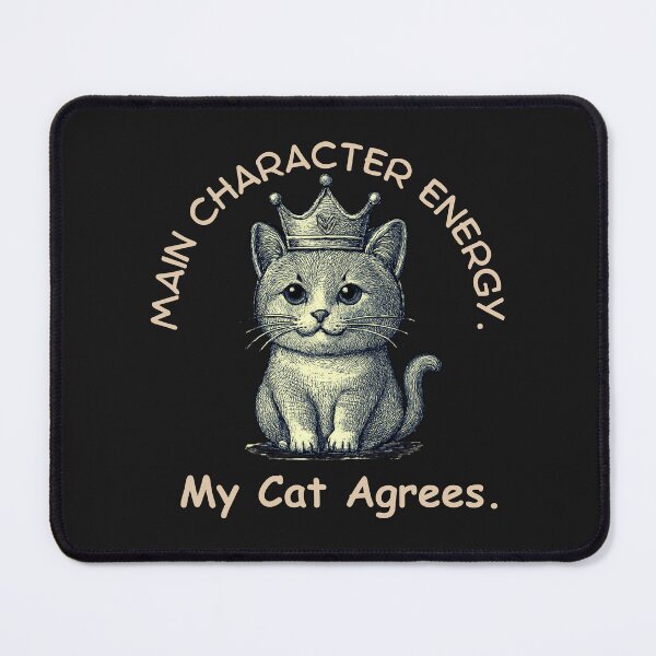 Item preview, Main Character Energy Cat Shirt, Funny Crown Cat Graphic Tee, Trendy Confident Pet Lover Design designed and sold by AdicretorDesign.