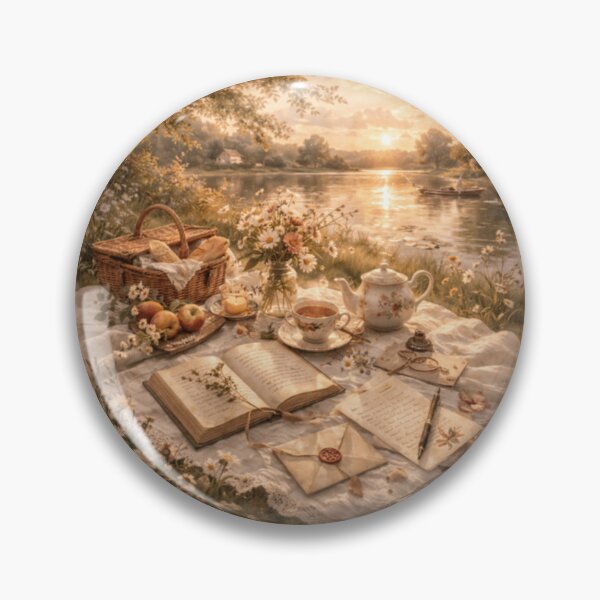 Item preview, Picnic Poetry Letters – Storybook Tea by the Lake Cottagecore Art designed and sold by ArtFreshStudio.