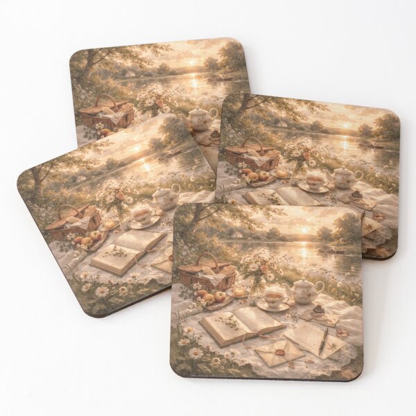 Item preview, Picnic Poetry Letters – Storybook Tea by the Lake Cottagecore Art designed and sold by ArtFreshStudio.