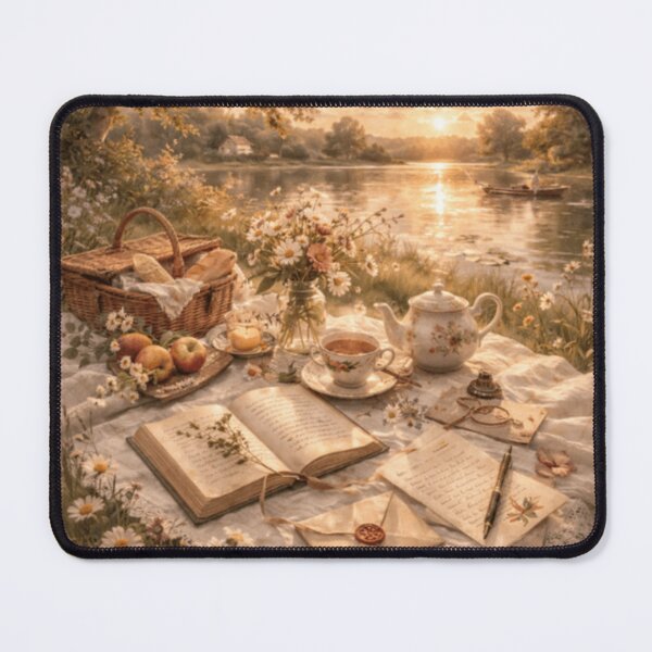 Item preview, Picnic Poetry Letters – Storybook Tea by the Lake Cottagecore Art designed and sold by ArtFreshStudio.
