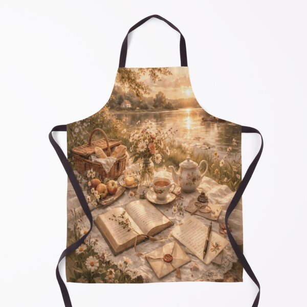 Item preview, Picnic Poetry Letters – Storybook Tea by the Lake Cottagecore Art designed and sold by ArtFreshStudio.