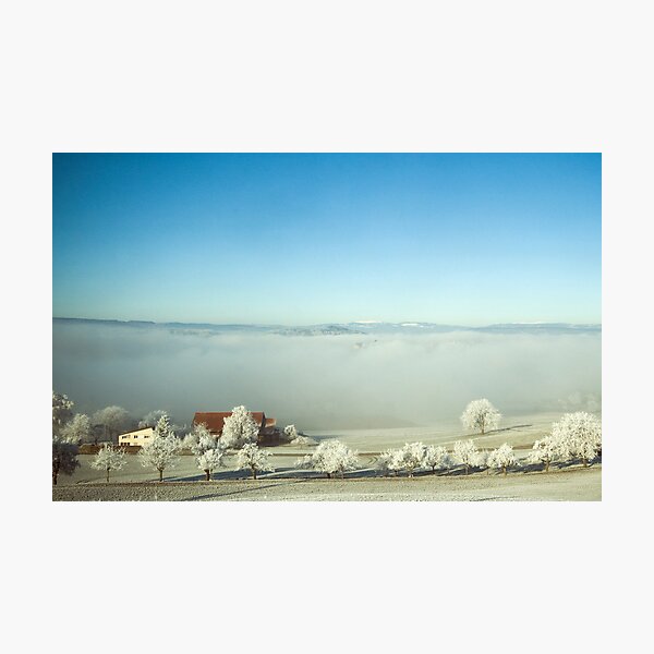 Winter landscape, Palezieux, Switzerland Photographic Print