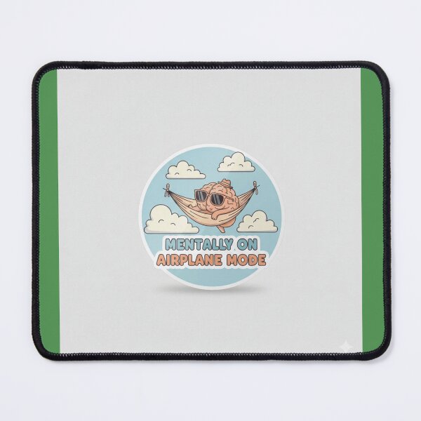 Item preview, Mentally On Airplane Mode – Funny Brain Relax Cartoon Aesthetic Design designed and sold by Graphic Grove.