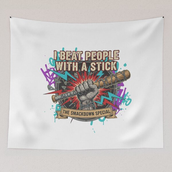 Item preview, I Beat People With A Stick - Urban Graffiti Bat & Fist Design designed and sold by Wear Sculpt.