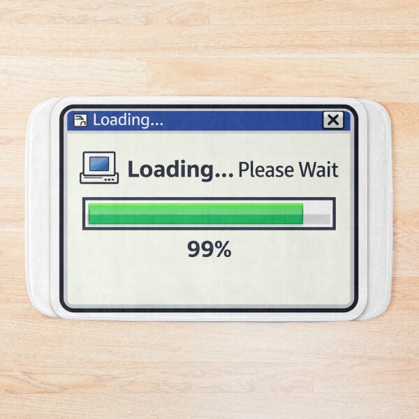 Item preview, Loading Please Wait 99% Retro Computer Sticker designed and sold by storyofdavid.