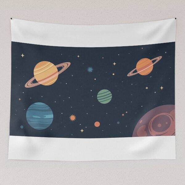 Item preview, Colorful Solar System Planets Space Illustration designed and sold by storyofdavid.