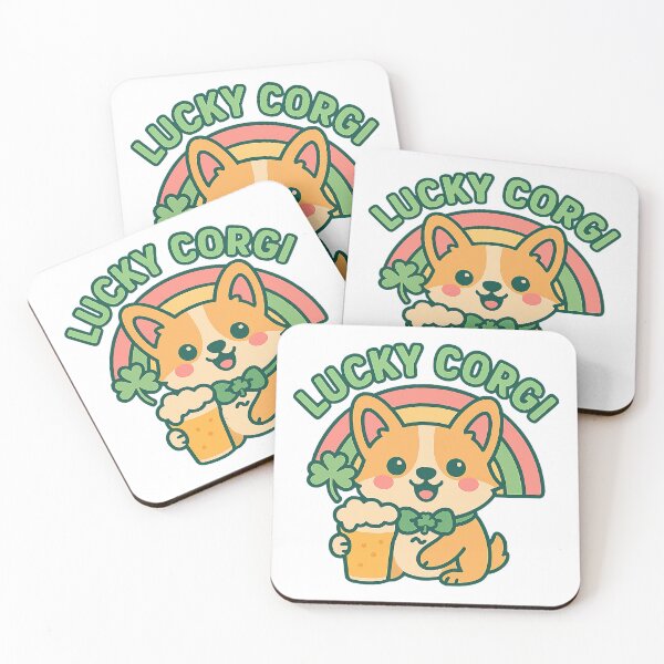 Item preview, Cute Kawaii Corgi, Cute St Patricks Day Corgi designed and sold by graphic-genie.