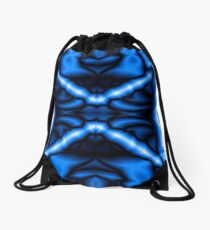 Blue Satin Drawstring Bag