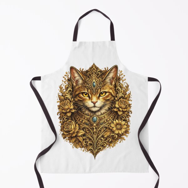 Item preview, Sovereign Bastet: Golden Pharaoh Cat Goddess Illustration designed and sold by GulfSignature.