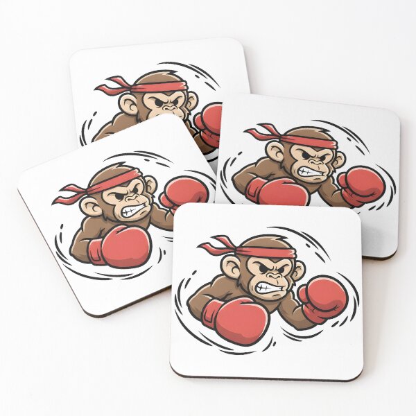 Item preview, Fierce Cartoon Monkey Boxer Mascot Illustration designed and sold by Clay Artista.