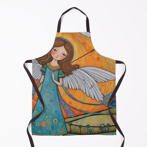 Item preview, Angel with wings wearing a hoodie flying a kite with youngsters designed and sold by Colin Bentham.