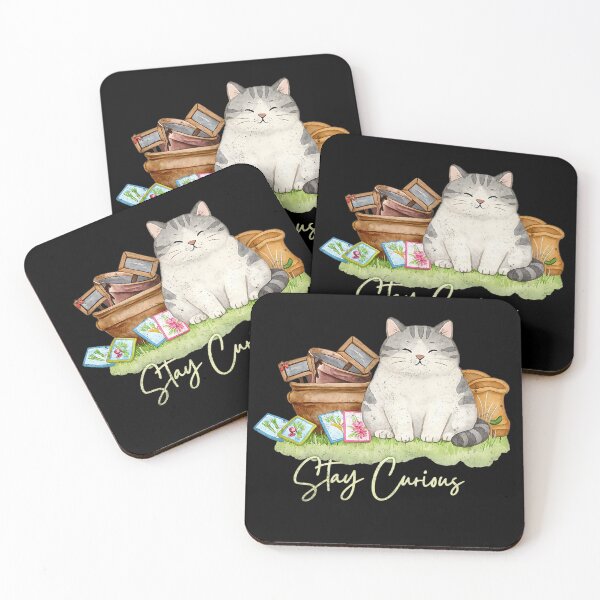 Item preview, Stay Curious Cat – Whimsical Garden Art designed and sold by IdealDo.