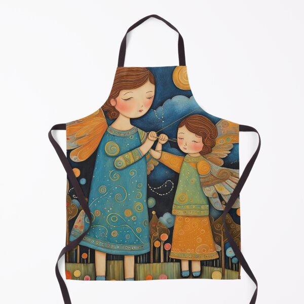 Item preview, Angel with wings wearing a hoodie flying a kite with youngsters designed and sold by Colin Bentham.