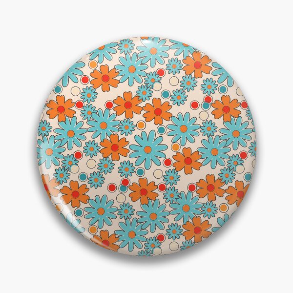 Item preview, Groovy Orange Daisy Seamless Retro Floral Pattern designed and sold by Clara Fruggeri.