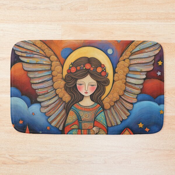Item preview, Angel with wings wearing a hoodie flying a kite with youngsters designed and sold by Colin Bentham.