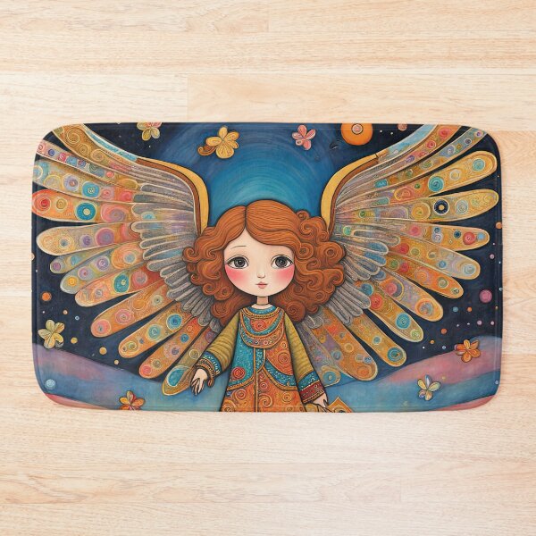 Item preview, Angel with wings wearing a hoodie flying a kite with youngsters designed and sold by Colin Bentham.