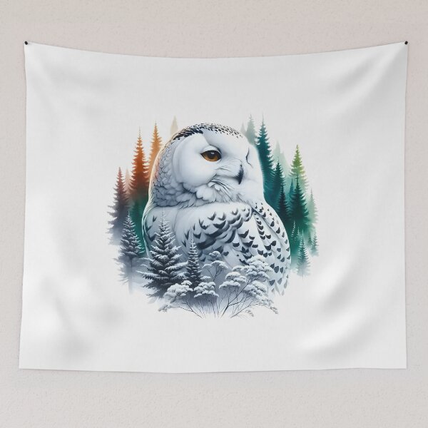 Item preview, Majestic Snowy Owl in Winter Forest designed and sold by Steele-Art.
