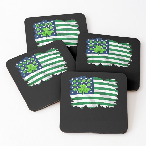 Item preview, US American Flag with Shamrocks for St Patricks Day  designed and sold by IdealDo.