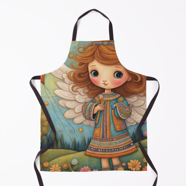 Item preview, Angel with wings wearing a hoodie flying a kite with youngsters designed and sold by Colin Bentham.