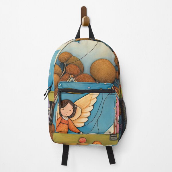 Item preview, Angel with wings wearing a hoodie flying a kite with youngsters designed and sold by Colin Bentham.