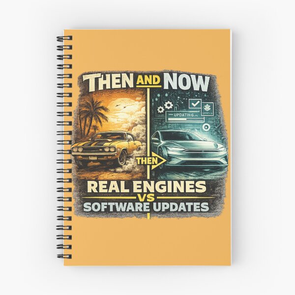 Item preview, Then and Now Real Engines vs Software Updates designed and sold by Retro Arabica.