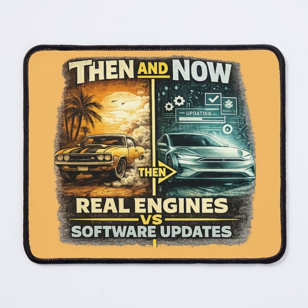 Item preview, Then and Now Real Engines vs Software Updates designed and sold by Retro Arabica.