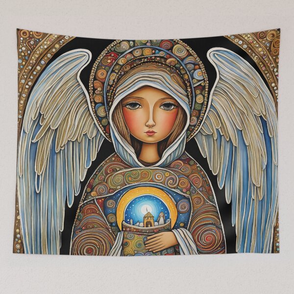 Item preview, Angel with wings wearing a hoodie at the Nativity designed and sold by Colin Bentham.