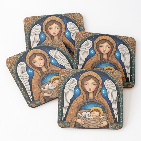 Item preview, Angel with wings wearing a hoodie at the Nativity designed and sold by Colin Bentham.