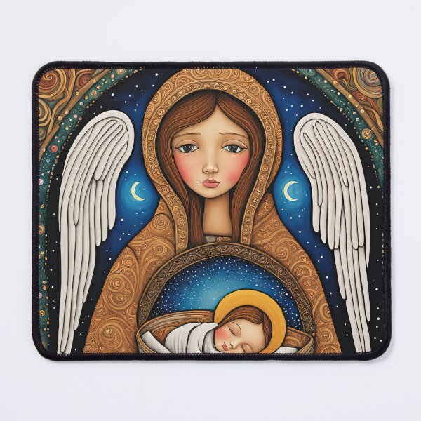 Item preview, Angel with wings wearing a hoodie at the Nativity designed and sold by Colin Bentham.