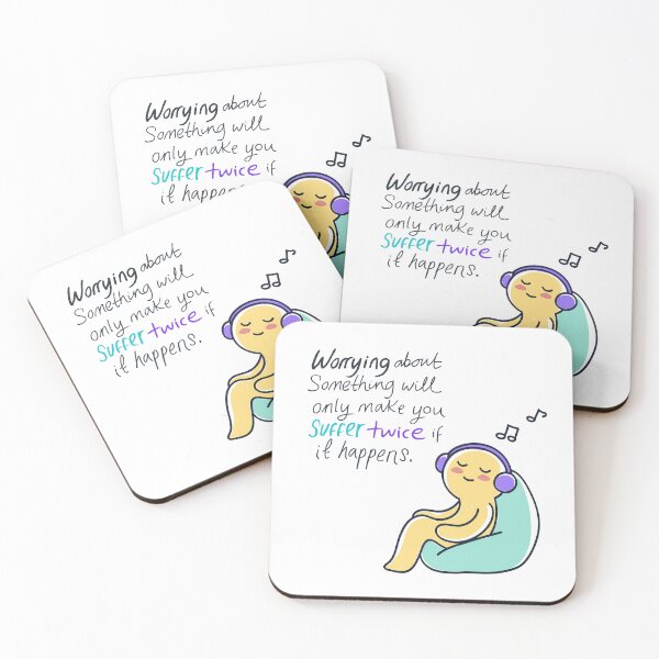 Item preview, Stop Worrying Suffer Twice Quote designed and sold by TheBeeKindSpace.