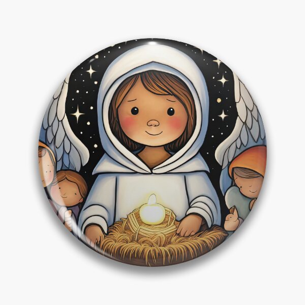 Item preview, Angel with wings wearing a hoodie at the Nativity designed and sold by Colin Bentham.