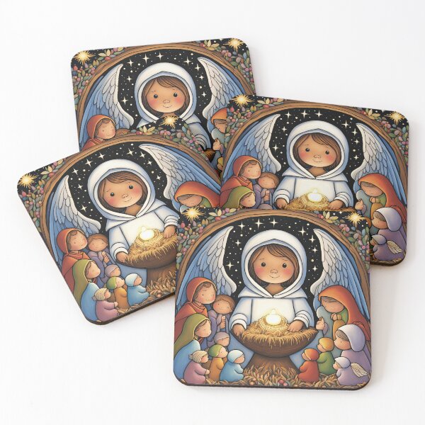 Item preview, Angel with wings wearing a hoodie at the Nativity designed and sold by Colin Bentham.