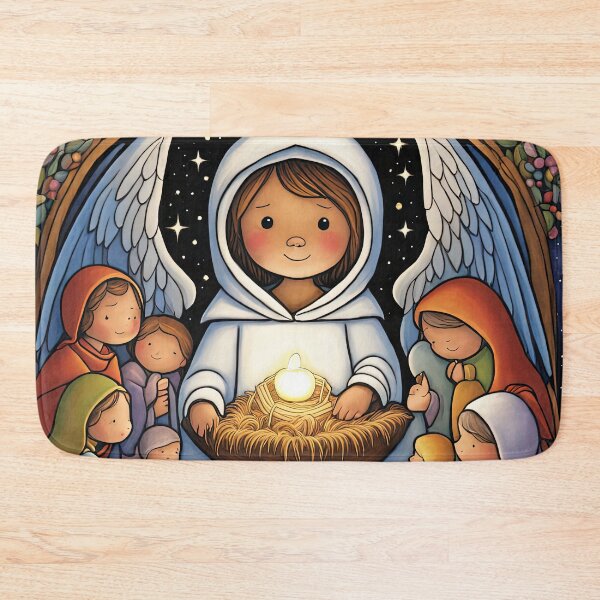 Item preview, Angel with wings wearing a hoodie at the Nativity designed and sold by Colin Bentham.