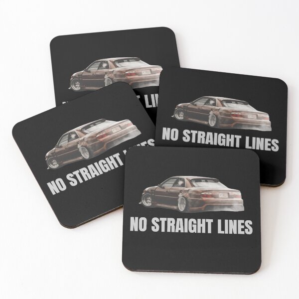 Item preview, No Straight Lines JZX100 Drift Streetwear – JDM Car Culture Aesthetic Off White Text designed and sold by Minty-Media.