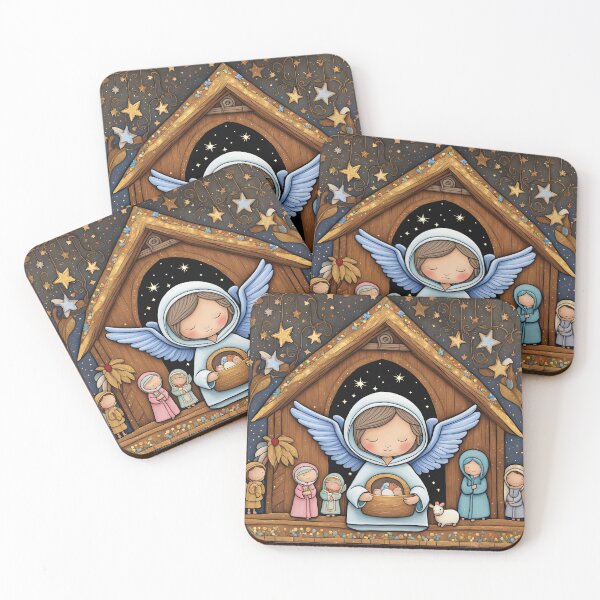 Item preview, Angel with wings wearing a hoodie at the Nativity designed and sold by Colin Bentham.