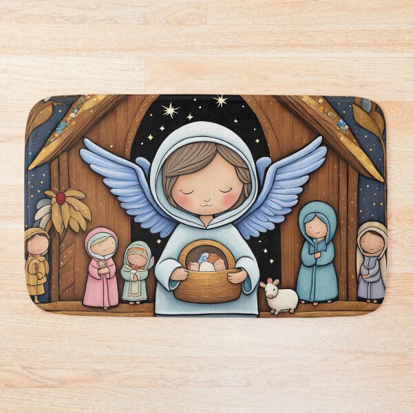 Item preview, Angel with wings wearing a hoodie at the Nativity designed and sold by Colin Bentham.