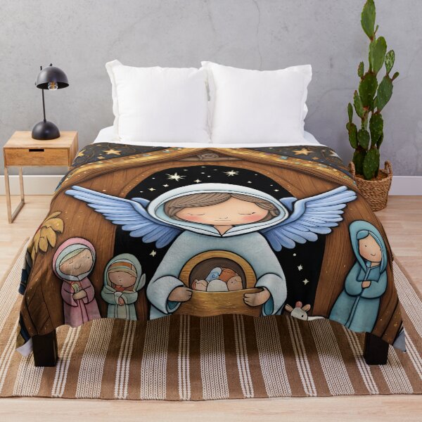 Item preview, Angel with wings wearing a hoodie at the Nativity designed and sold by Colin Bentham.