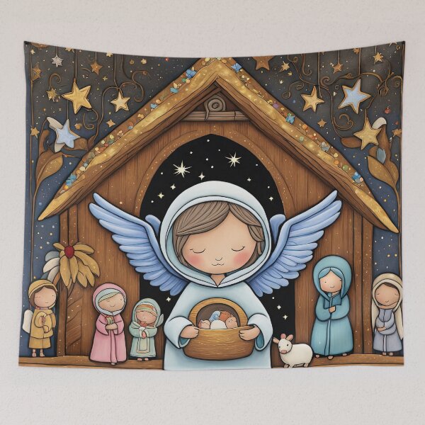 Item preview, Angel with wings wearing a hoodie at the Nativity designed and sold by Colin Bentham.
