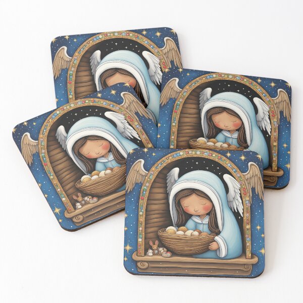 Item preview, Angel with wings wearing a hoodie at the Nativity designed and sold by Colin Bentham.
