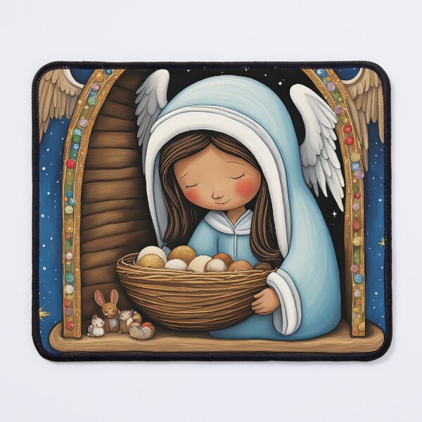 Item preview, Angel with wings wearing a hoodie at the Nativity designed and sold by Colin Bentham.