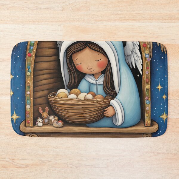 Item preview, Angel with wings wearing a hoodie at the Nativity designed and sold by Colin Bentham.
