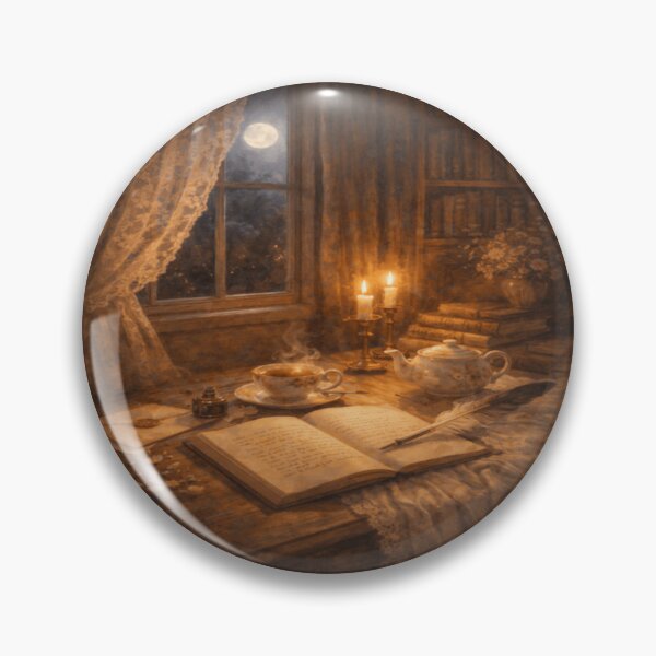 Item preview, Moonlit Writing Nook – Candlelit Letters & Storybook Tea Victorian Art designed and sold by ArtFreshStudio.