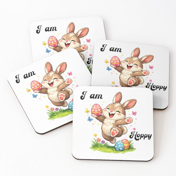Item preview, Cheerful Easter bunny in mid-jump – Magical Easter design for your favorite shirt designed and sold by CoolContent Factory.