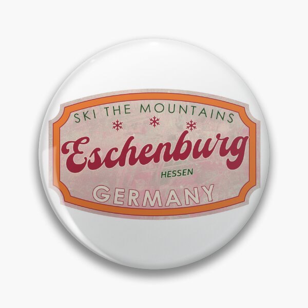 Item preview, Eschenburg, Germany, Hessen, Ski, textured skiing badge designed and sold by Wanderful-roads.