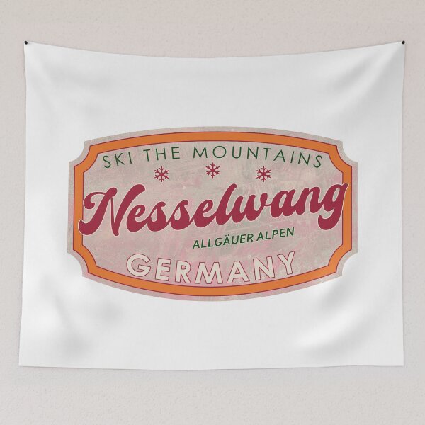 Artikelvorschau, Nesselwang, Deutschland, Allgäuer Alpen, Ski, strukturiertes Skiabzeichen entworfen und verkauft von Wanderful-roads.