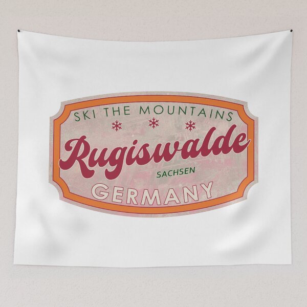 Item preview, Rugiswalde, Germany, Sachsen, Ski, textured skiing badge designed and sold by Wanderful-roads.