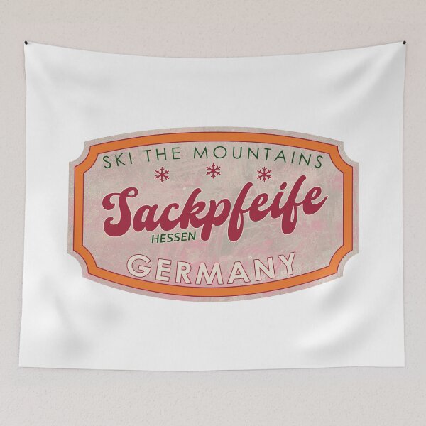 Item preview, Sackpfeife, Germany, Hessen, Ski, textured skiing badge designed and sold by Wanderful-roads.