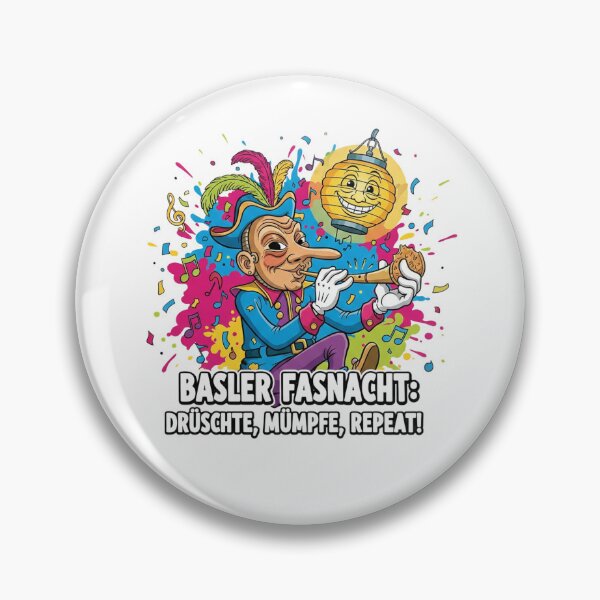 Item preview, Basler Fasnacht Drüschte Mümpfe Repeat – Swiss Carnival Funny Guggenmusik Shirt & Sticker designed and sold by Sushikidsntoddlers.