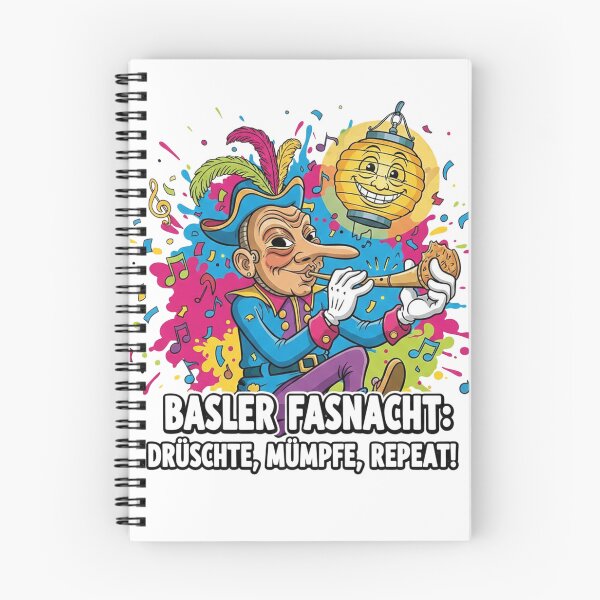 Item preview, Basler Fasnacht Drüschte Mümpfe Repeat – Swiss Carnival Funny Guggenmusik Shirt & Sticker designed and sold by Sushikidsntod.