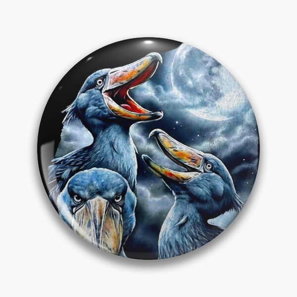 Item preview, Three Shoebill Stork Moon Vintage 90s Airbrush Y2K Grunge Graphic designed and sold by EvrmoodCo.
